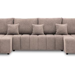 Narożnik modena u z funkcją spania, pudrowy róż – nowość w super cenie