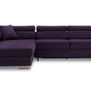 Nowość. Kanapa narożna Rigatto VI PRO lewa fioletowa w super cenie
