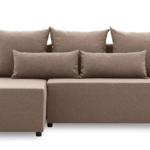 Nowość. narożnik nobu z luźnymi poduszkami cappuccino – super cena