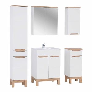 Nowość. komplet łazienkowy bali 7 el. biały połysk w super cenie