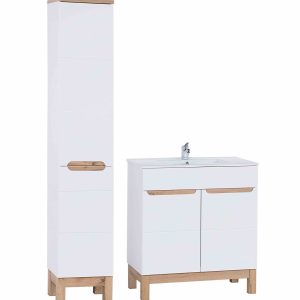 Nowość. super cena: zestaw bali 2w1 – umywalka z koszem, biały połysk