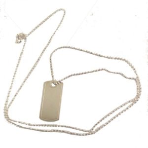 Nowość. srebrny nieśmiertelnik z grawerem i łańcuszkiem – super cena