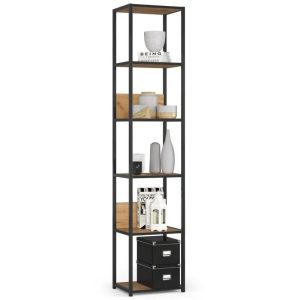 Nowość. regał loft 6 półek 192 cm dąb craft/czarny super cena