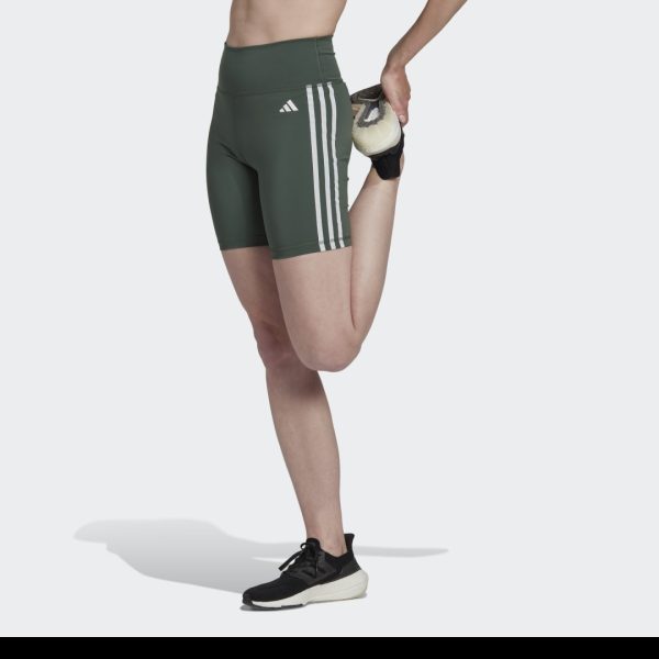 Training Essentials 3-Stripes High-Waisted Short Leggings