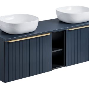 Nowość. szafka santa fe z umywalką 140 cm granat mat - super cena