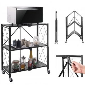 Nowość. regał na kółkach 72x34x87 cm czarny – super cena