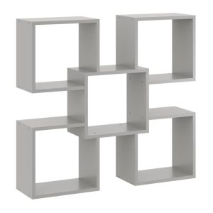 Nowość. ozdobna półka ścienna marta 98x18x91 cm szara – super cena