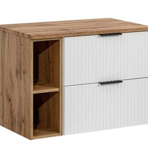 Nowość. szafka adel 80 cm z blatem, biały i dąb wotan – super cena