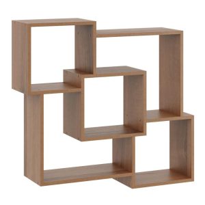 Nowość. półka ścienna hanna 98x18x90 cm orzech mat w super cenie