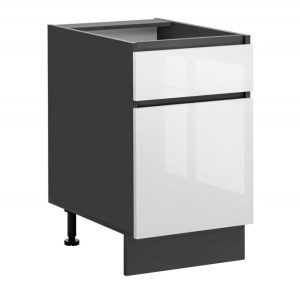 Nowość. szafka dalia 60 cm z szufladą, biały/grafit połysk, super cena