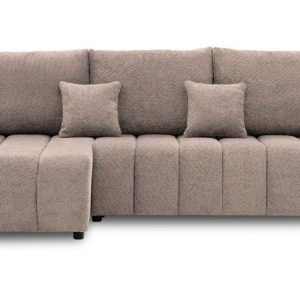 Nowość. narożnik modena z poduszkami 237x142 pudrowy róż – super cena