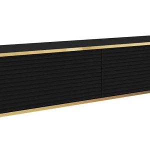 Nowość. szafka rtv oris czarna 135 cm z ryflowanym frontem w super cenie