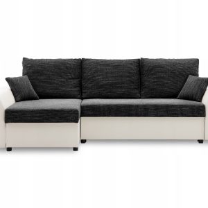 Narożnik paul 1 pro 240x138 cm czarny-biały nowość w super cenie