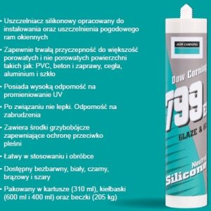 Nowy supercena silikon przezroczysty dc799eu do uszczelniania