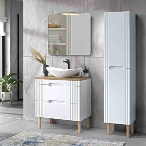 Nowość. zestaw łazienkowy fiji z led w bieli matowej w super cenie