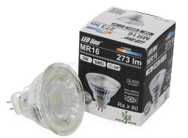 Żarówka LED MR16 SMD 10~14V AC/DC 3W 273lm 36˚