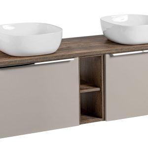 Nowość. szafka z umywalką santa fe 140 cm beż mat – super cena