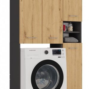 Nowość. super cena: łazienkowy zestaw marpol 96x30x180 antracyt/dąb