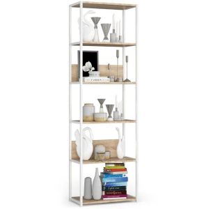 Nowość. regał loft 6 półek 60 cm biały/dąb sonoma w super cenie