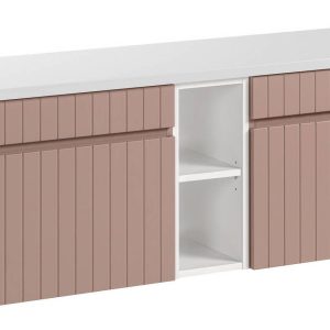 Nowość. iconic szafka z blatem i regałem 140 cm różowy mat - super cena