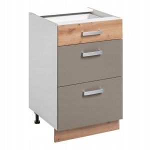 Nowość. szafka ava 3 szuflady 40 cm, dąb artisan/beż w super cenie