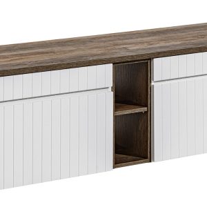 Nowość. iconic szafka z blatem i regałem 140 cm, biały mat – super cena