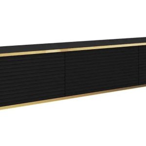 Nowość. szafka rtv oris 175 cm czarna mat, ryflowane fronty, super cena