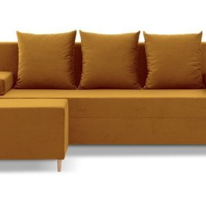 Nowość. kanapa 3w1 fireze poso z pufą, 3osobowa, miodowa – super cena