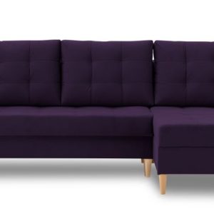Nowość. fioletowy narożnik lena z funkcją spania w super cenie