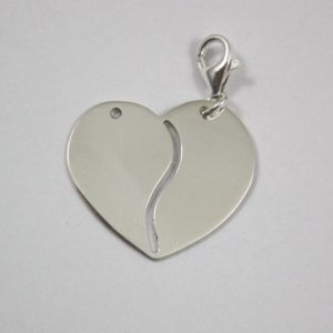 Nowość. srebrny charms 2 serca z grawerem w super cenie