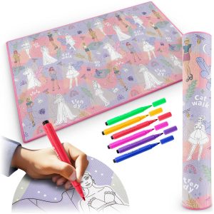 Nowość. super cena: piankowa mata do kolorowania ricokids 200x120 różowa