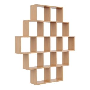 Nowość. designerski regał ścienny bukowy 120x18x136 cm w super cenie