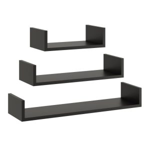 Nowość. półki wiszące 3 szt. czarne mat - super cena