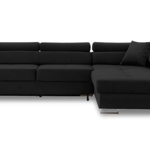 Kanapa narożna rigatto vi pro prawa, czarna – nowość w super cenie