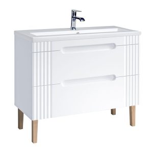 Nowość. szafka z umywalką fiji 100 cm, biały mat – super cena