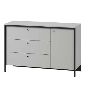 Nowość. komoda gris z led w super cenie, 136x49x91 cm, szaro-czarna