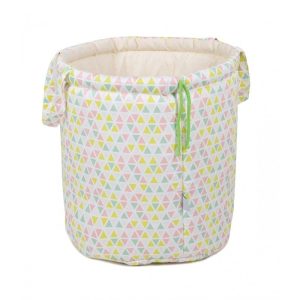 Nowość. Bawełniany kosz na zabawki pudrowe cukierki w super cenie