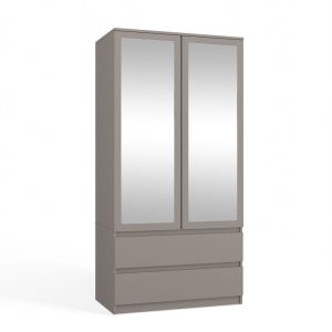 Nowość. szafa malwa z lustrem 90x50x180 cm szara – super cena
