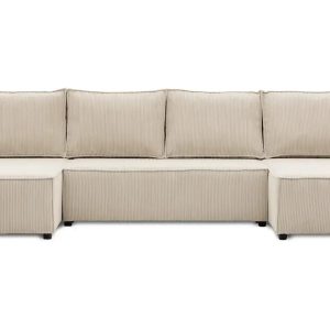 Nowość. super cena – sztruksowy narożnik lucca u 4-osobowy beżowy