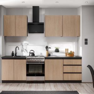 Nowość. roma 200 cm – czarne meble kuchenne w jodełkę w super cenie