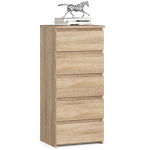 Nowość. komoda 5 szuflad dąb sonoma mat 40x35x92 cm w super cenie