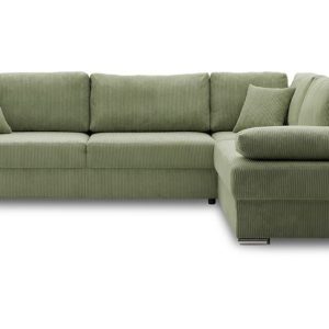 Nowość. narożnik festina z funkcją spania, prawy, oliwkowy – super cena