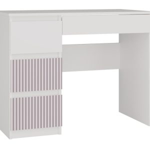 Nowość. biurko mijas z 4 szufladami, białe-różowe, super cena