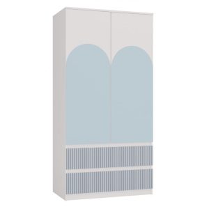 Nowość. Szafa dziecięca malwa 90x50x180 cm biało-niebieska super cena