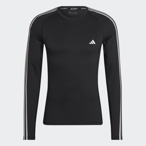 Techfit 3-Stripes Training Long Sleeve Tee