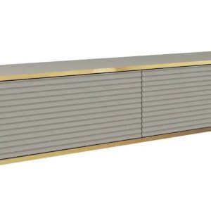 Wisząca szafka rtv oris 135 cm, ryflowana, szary mat – nowość. super cena