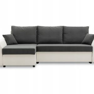 Nowość. narożnik paul 1 pro 240x138 cm szary/biały w super cenie