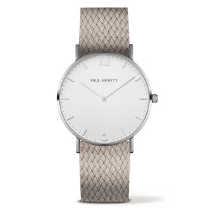 Zegarek PAUL HEWITT PH-SA-SSTW25M. Kwarcowy, Kolor biały. Unisex.