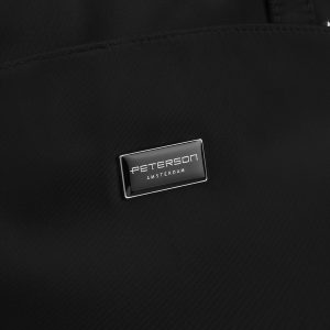 Czarny shopper bag torebka mieszcząca A4 - Peterson
