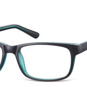Okulary Zerówki klasyczne oprawki Sunoptic CP154E czarno-zielone